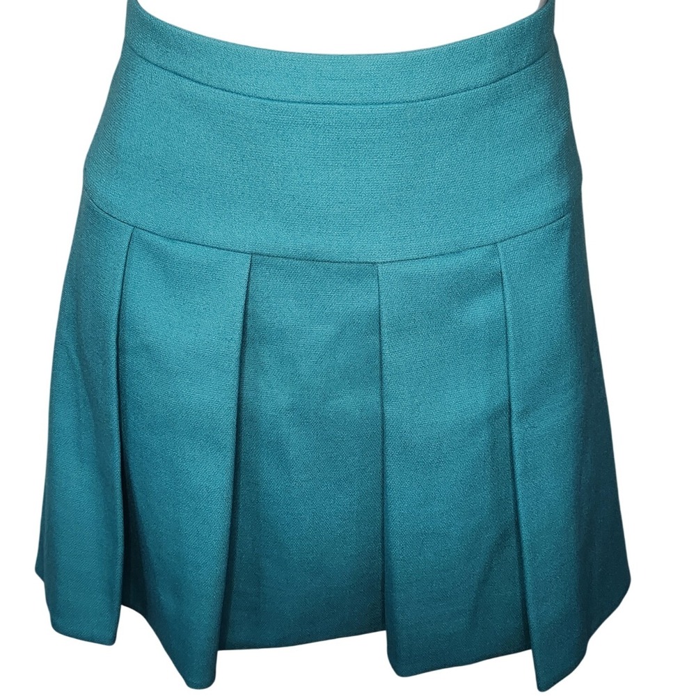J. Crew Preppy Blue School Girl Pleated‎ Skirt womens size 4, Academia